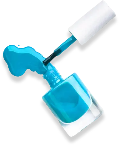 blue nail polish bottle